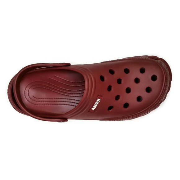 Amoji Unisex Garden Clogs Maroon Slip On Casual Shoes Men's 10 Women's 12 - Picture 5 of 9